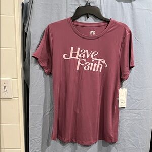 Have Faith Women's Pink T-Shirt size XL rose